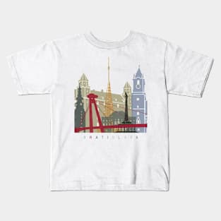 Bratislava skyline poster Kids T-Shirt